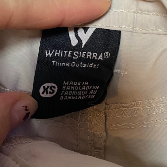 🍍White Sierra NWT Girls Beige Cargo Roll Up Pants - Picture 7 of 8